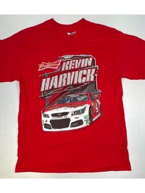 NASCAR Kevin Harvick Budweiser #4 Racing T-Shirt Men Large Red Stewart-Haas